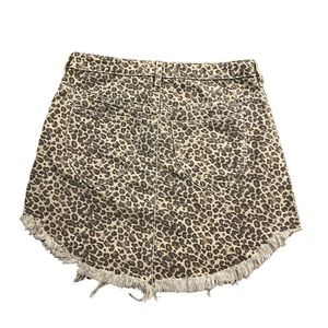 We the free Bailey leopard mini frayed skirt size 30 waist